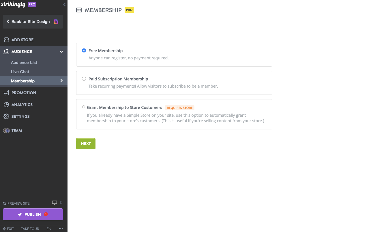 Membership features Membership features